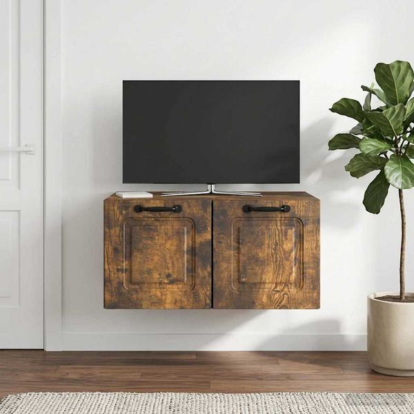 vidaXL Nástenná TV skrinka Nástenný Dymový dub 59,5 x 41 x 30 cm