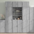 vidaXL Vysoká skrinka sivá sonoma 70x42,5x185 cm kompozitné drevo