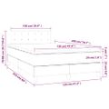 vidaXL Posteľ boxsping s matracom a LED modrá 120x200 cm látka