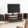 vidaXL Stojan na monitor hnedý dub 50x27x20 cm kompozitné drevo