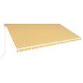 vidaXL Automaticky zaťahovacia markíza 600x300 cm žltá a biela