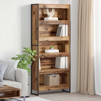 vidaXL Knižnica 2 pcs Staré drevo 80 x 30 x 189,5 cm Kompozitné drevo
