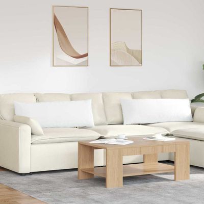 vidaXL Vankúše na pohovku 2 pcs Biela 120 x 40 cm látka
