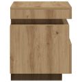 vidaXL Nočné stolíky s LED svetlami 2 ks dub artisan 40x39x48,5 cm