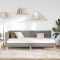 vidaXL Rohový rám postele Sivohnedá 90 cm x 200 cm Tkanina a preglejka