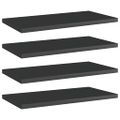 vidaXL Prídavné police 4 ks, lesklé čierne 40x20x1,5 cm, drevotrieska