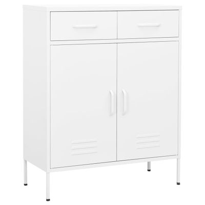 vidaXL Úložná skrinka biela 80x35x101,5 cm oceľ
