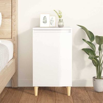 vidaXL Nočný stolík vysoký lesk biely 40x35x70 cm spracované drevo