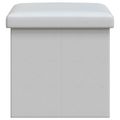 vidaXL Skladacia úložná lavička Biela 180 kg 80 L 77 x 38 x 38 cm PVC