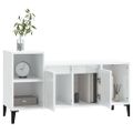 vidaXL TV skrinka lesklá biela 100x35x55 cm spracované drevo