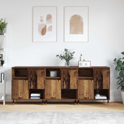 vidaXL Komody 3 pcs Staré drevo