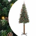 vidaXL Úzky vianočný stromček s 300 LED-i so stojanom Zelená 210 cm