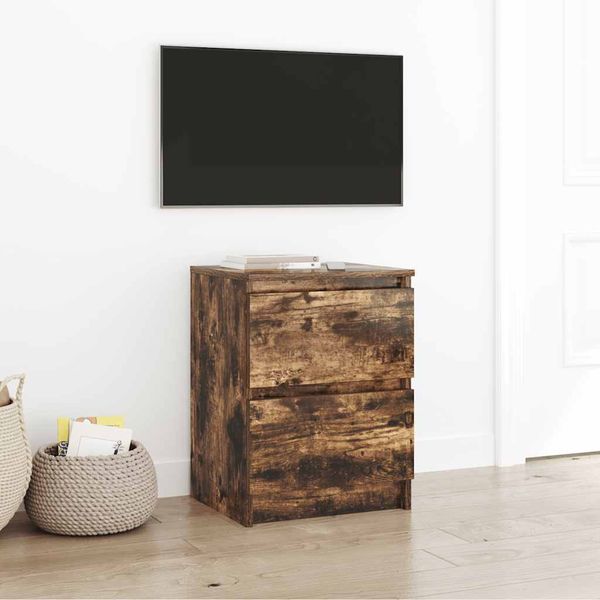 vidaXL TV skrinka dymový dub 40x35x54 cm kompozitné drevo