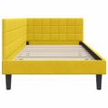 vidaXL Rohový rám postele s čelnou doskou Žltá 100 cm x 200 cm Zamat