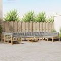 vidaXL Záhradná súprava gaučov 11 ks Biela a svetlosivá
