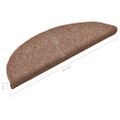 vidaXL Kobercové nášľapy na schody 15 ks hnedé 56x17x3 cm