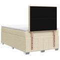 vidaXL LED boxspring posteľ s matracom Krémová 120 x 190 cm Látka