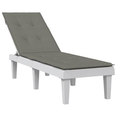 vidaXL Vankúš na lehátko tmavosivá melanž (75+105) x 50 x 4 cm látka