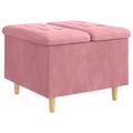 vidaXL Ottoman s Úložným Priestorom Ružová 60 x 60 x 45 cm Zamat