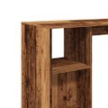 vidaXL Barový stôl s policami staré drevo 124x46x103,5cm kompoz. drevo