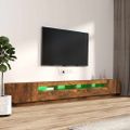 vidaXL 3-dielna súprava TV skriniek s LED dymový dub spracované drevo