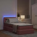 vidaXL LED úložná posteľ s matracom Ružová 100 x 200 cm Zamat