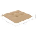 vidaXL Hojdacie kreslo s béžovým vankúšom masívne tíkové drevo