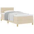 vidaXL Posteľ s pružinovým rámom s vankúšom Krémová 100 x 200 cm látka