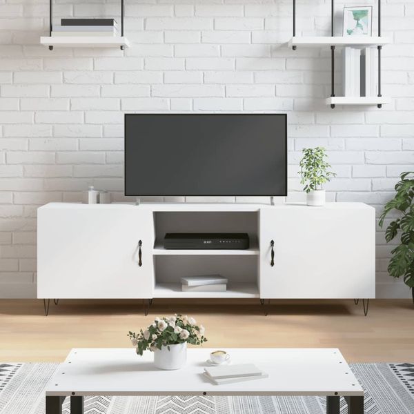 vidaXL TV skrinka biela 150x30x50 cm kompozitné drevo