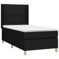 vidaXL Posteľ boxsping s matracom a LED čierna 90x200 cm látka
