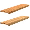 vidaXL Okenný parapet 2 ks svetlohnedá 100x25x2 cm dubový masív