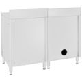 vidaXL Gastro kuchynský drez so skrinkou 120x60x96 cm nehrdzavejúca oceľ