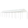 vidaXL Altánok so strechou, biely 15,61x2,28x2,69 m, polyetylén