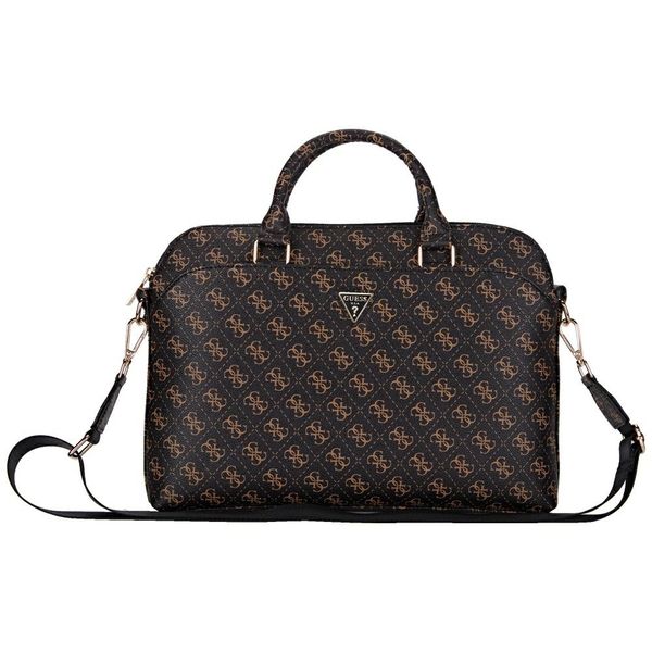 Guess Computer Bag New 4G Zipper Pocket & Triangle Logo for 15" Laptop Black