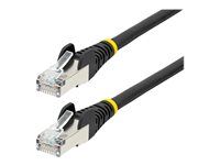 Black - Low Smoke Zero Halogen (LSZH) - 10GbE 500MHz 100W PoE++ Snagless RJ-45 w/Strain Reliefs S/FTP Network Patch Cord - Patch kabel - RJ-45 (M) do RJ-45 (M) - 7 m - S/FTP - CAT 6a - IEEE 802.3bt - neobsahuje halogen, lisovaný, provedení bez hrbolků, licna - černá