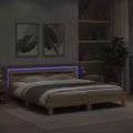 vidaXL Rám postele s LED pásikmi Sonoma 193 x 203 cm Kompozitné drevo