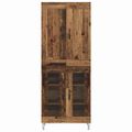 vidaXL Highboard Staré drevo 69,5 x 34 x 180 cm Kompozitné drevo