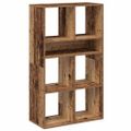 vidaXL Knižnica staré drevo 66x31x112 cm kompozitné drevo