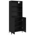 vidaXL Highboard Čierny dub 69,5 x 32,5 x 180 cm Kompozitné drevo