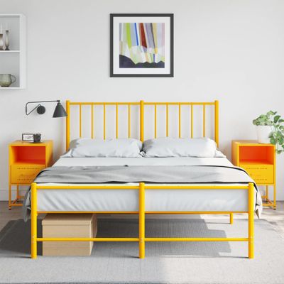 vidaXL Nočné stolíky 2 ks horčicovo-žlté 36x39x60,5 cm oceľ