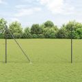 vidaXL Hexagonálny plot s stĺpom 10 x 1,5 m PVC potiahnutá oceľ Sivá