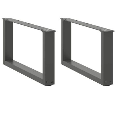 vidaXL Nohy konferenčného stolíka v tvare U, 2 ks, antracitové, 70 x (30-31) cm, oceľ