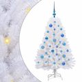 vidaXL Umelý Sklápací Vianočný Stromček Biela 120 cm PVC a oceľ
