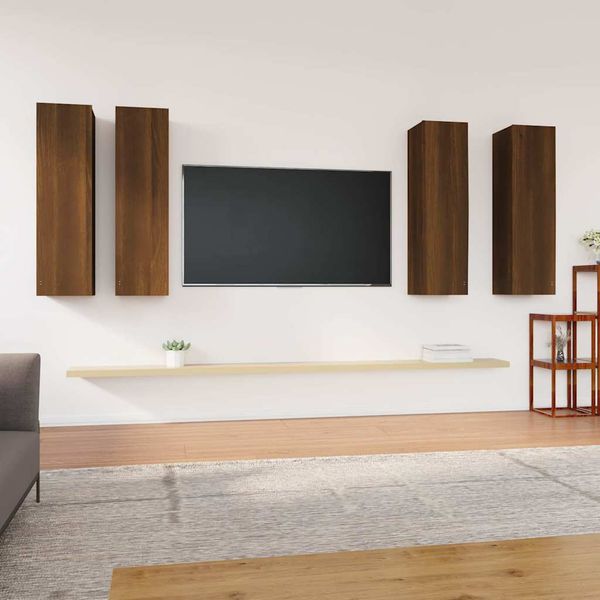 vidaXL TV skrinky 4 ks hnedý dub 30,5x30x110 cm spracované drevo