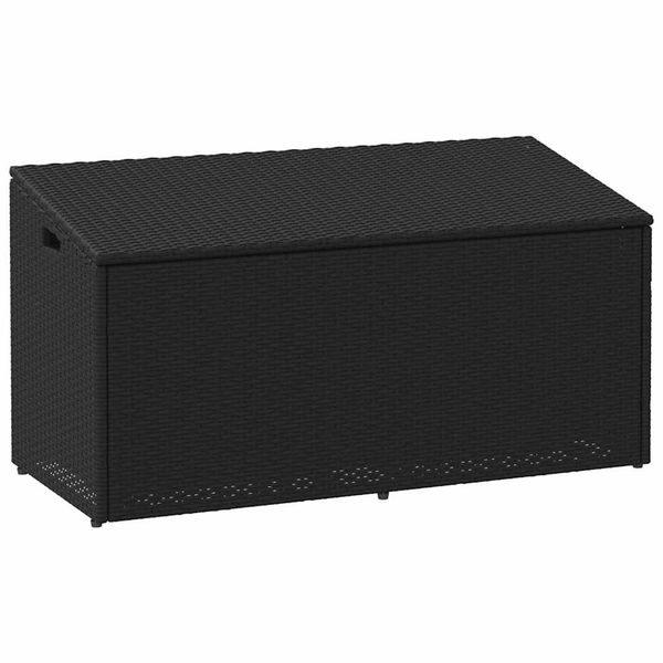 vidaXL Záhradný úložný box čierny 110x50x58 cm polyratan