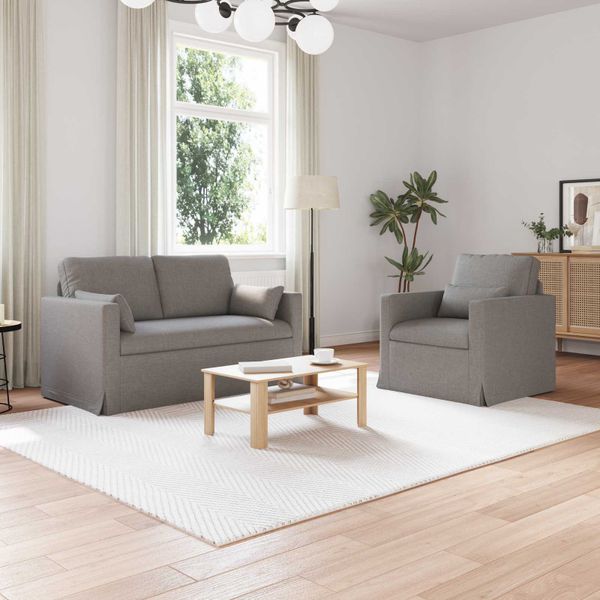 vidaXL Sada pohoviek 2 pcs Sivohnedá 139 x 78 x 80 cm látka