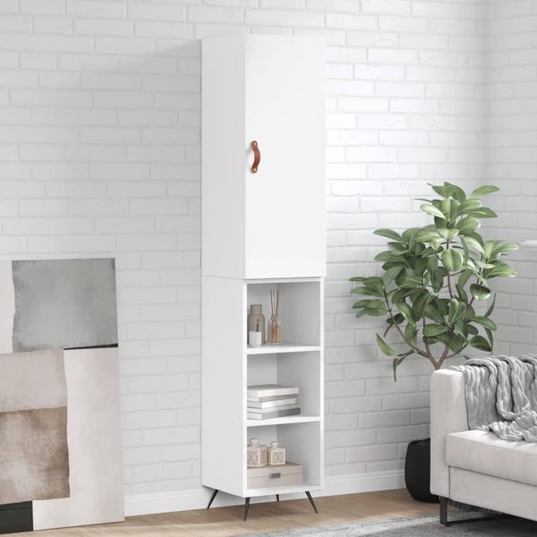 vidaXL Vysoká skrinka biela 34,5x34x180 cm spracované drevo