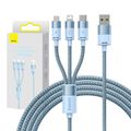 Kábel USB 3v1 Baseus série StarSpeed, USB-C + Micro + Lightning 3,5A, 1,2 m (modrý)