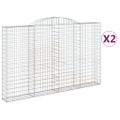 vidaXL Oblúkové gabiónové koše 2ks 300x30x180/200cm pozinkované železo