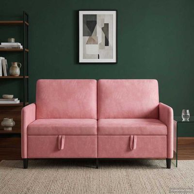 vidaXL Sofa s úložným priestorom Ružová 152 x 78 x 87 cm Polyester